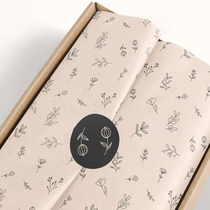 Beige Floral Tissue Paper