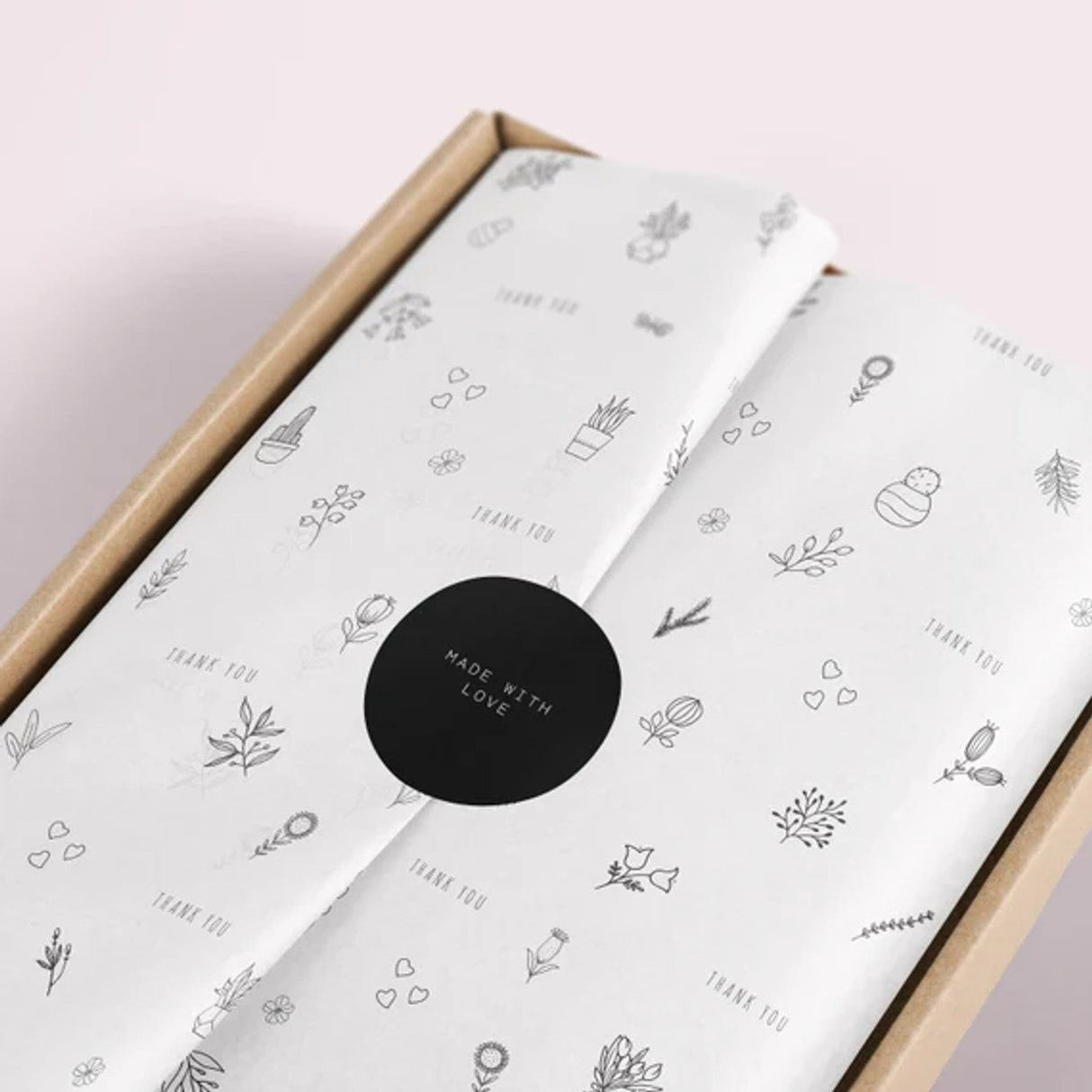 Beige Floral Tissue Paper